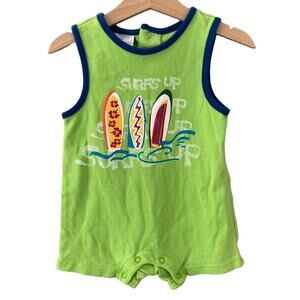 Baby Connections Surf's Up Tank Romper - Lime Green - 18M